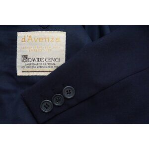 d’Avenza Davide Cenci Solid Navy Blue 100% Wool Sport Coat Jacket Sz 42 R